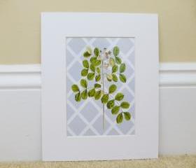 Cottage Botanical Art Print, Vintage illustrations 8x10 Matted Print